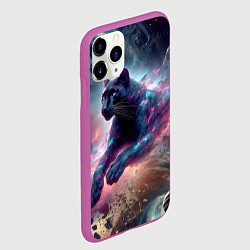 Чехол iPhone 11 Pro матовый Космическая пантера - нейросеть, цвет: 3D-фиолетовый — фото 2