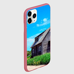 Чехол iPhone 11 Pro матовый Дом в деревне, цвет: 3D-малиновый — фото 2