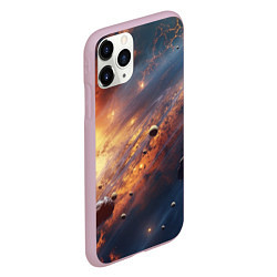 Чехол iPhone 11 Pro матовый Вселенная и планеты, цвет: 3D-розовый — фото 2