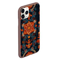 Чехол iPhone 11 Pro матовый Текстуры в славянском стиле, цвет: 3D-коричневый — фото 2
