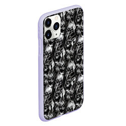 Чехол iPhone 11 Pro матовый Smoke skulls, цвет: 3D-светло-сиреневый — фото 2