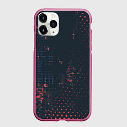 Чехол iPhone 11 Pro матовый Брызги краски на стену, цвет: 3D-малиновый