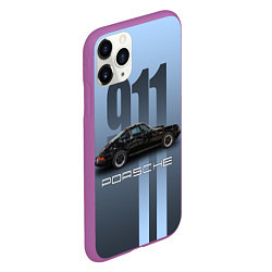 Чехол iPhone 11 Pro матовый Винтажный автомобиль Porsche, цвет: 3D-фиолетовый — фото 2