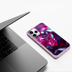 Чехол iPhone 11 Pro матовый Яркие розовые хрусталики, цвет: 3D-розовый — фото 2