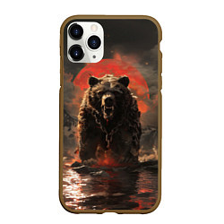 Чехол iPhone 11 Pro матовый Russian angry bear, цвет: 3D-коричневый