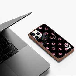 Чехол iPhone 11 Pro матовый Little kitty, цвет: 3D-коричневый — фото 2