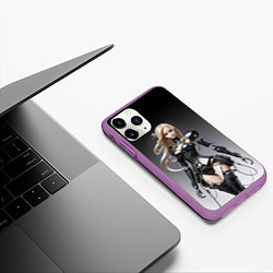 Чехол iPhone 11 Pro матовый Cyber Barbie - fantasy cyberpunk ai art, цвет: 3D-фиолетовый — фото 2