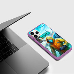 Чехол iPhone 11 Pro матовый Abiotic Factor world game, цвет: 3D-фиолетовый — фото 2