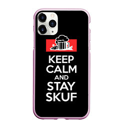 Чехол iPhone 11 Pro матовый Keep calm and stay skuf, цвет: 3D-розовый