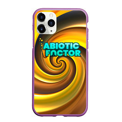 Чехол iPhone 11 Pro матовый Abiotic Factor желтый фон, цвет: 3D-фиолетовый