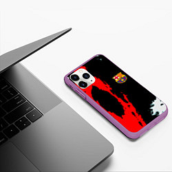 Чехол iPhone 11 Pro матовый Barcelona fc краски спорт, цвет: 3D-фиолетовый — фото 2