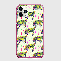Чехол iPhone 11 Pro матовый Елизавета и капли, цвет: 3D-малиновый