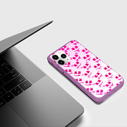 Чехол iPhone 11 Pro матовый Marshmello pink colors, цвет: 3D-фиолетовый — фото 2