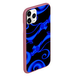 Чехол iPhone 11 Pro матовый Призрачное тату дракона, цвет: 3D-малиновый — фото 2