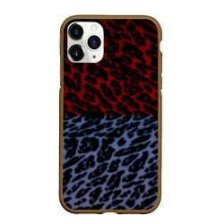 Чехол iPhone 11 Pro матовый Леопардовый стиль текстура, цвет: 3D-коричневый