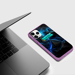 Чехол iPhone 11 Pro матовый Abiotic Factor логотип холодный фон, цвет: 3D-фиолетовый — фото 2