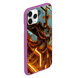 Чехол iPhone 11 Pro матовый Cyber armor - ai art, цвет: 3D-фиолетовый — фото 2