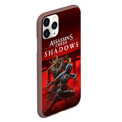 Чехол iPhone 11 Pro матовый Персонажи Assassins creed shadows, цвет: 3D-коричневый — фото 2