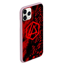 Чехол iPhone 11 Pro матовый Linkin park red logo, цвет: 3D-розовый — фото 2