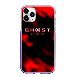 Чехол iPhone 11 Pro матовый Ghost of Tsushima огненный стиль, цвет: 3D-светло-сиреневый