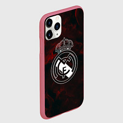 Чехол iPhone 11 Pro матовый Реал мадрид огонь красный, цвет: 3D-малиновый — фото 2