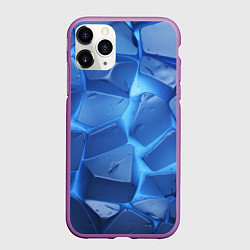 Чехол iPhone 11 Pro матовый Синие ледяные плиты с разломом, цвет: 3D-фиолетовый