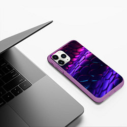 Чехол iPhone 11 Pro матовый Фиолетовая абстрактная текстура неоновая, цвет: 3D-фиолетовый — фото 2