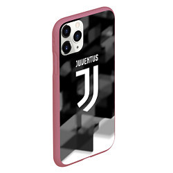 Чехол iPhone 11 Pro матовый Juventus geometry fc, цвет: 3D-малиновый — фото 2