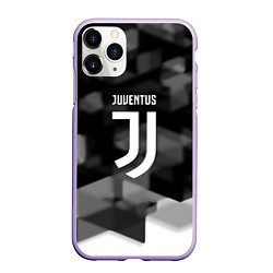 Чехол iPhone 11 Pro матовый Juventus geometry fc, цвет: 3D-светло-сиреневый