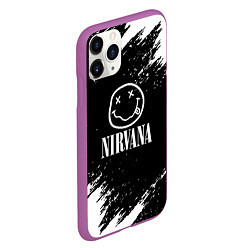 Чехол iPhone 11 Pro матовый Nirvana текустура краски, цвет: 3D-фиолетовый — фото 2