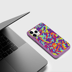 Чехол iPhone 11 Pro матовый Конфитти, цвет: 3D-фиолетовый — фото 2