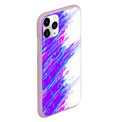 Чехол iPhone 11 Pro матовый Neon glitch, цвет: 3D-розовый — фото 2