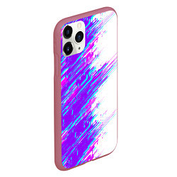 Чехол iPhone 11 Pro матовый Neon glitch, цвет: 3D-малиновый — фото 2