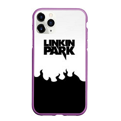 Чехол iPhone 11 Pro матовый Linkin park rock fire, цвет: 3D-фиолетовый