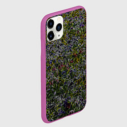 Чехол iPhone 11 Pro матовый Абстрактные разноцветные контуры, цвет: 3D-фиолетовый — фото 2