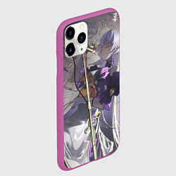 Чехол iPhone 11 Pro матовый Honkai Star Rail Robin поёт за микрофоном, цвет: 3D-фиолетовый — фото 2