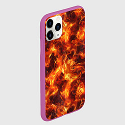 Чехол iPhone 11 Pro матовый Текстура элементаля огня, цвет: 3D-фиолетовый — фото 2