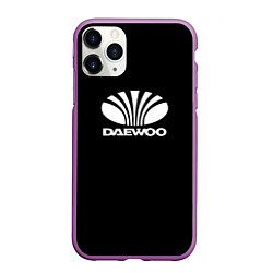 Чехол iPhone 11 Pro матовый Daewoo white logo, цвет: 3D-фиолетовый