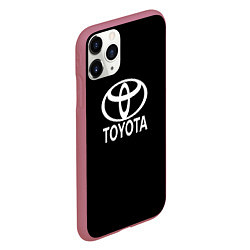 Чехол iPhone 11 Pro матовый Toyota white logo, цвет: 3D-малиновый — фото 2