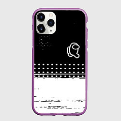 Чехол iPhone 11 Pro матовый Among us геометрия, цвет: 3D-фиолетовый