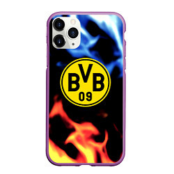 Чехол iPhone 11 Pro матовый Borussia fire storm steel, цвет: 3D-фиолетовый