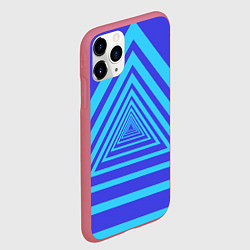 Чехол iPhone 11 Pro матовый Трансформация треугольника, цвет: 3D-малиновый — фото 2