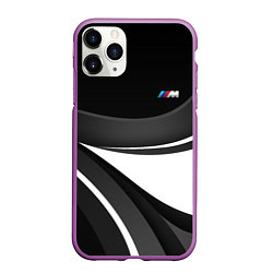 Чехол iPhone 11 Pro матовый BMW M - монохромный, цвет: 3D-фиолетовый