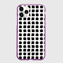 Чехол iPhone 11 Pro матовый Лаконичные мазки квадраты, цвет: 3D-фиолетовый