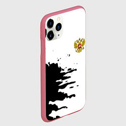 Чехол iPhone 11 Pro матовый Россия герб звёзды в красках, цвет: 3D-малиновый — фото 2