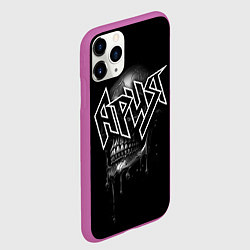 Чехол iPhone 11 Pro матовый Ария - рок, цвет: 3D-фиолетовый — фото 2