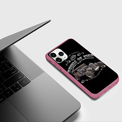 Чехол iPhone 11 Pro матовый Хотрод Wheels of fire, цвет: 3D-малиновый — фото 2