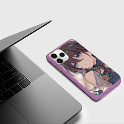 Чехол iPhone 11 Pro матовый Honkai Star Rail Ruan Мэй, цвет: 3D-фиолетовый — фото 2
