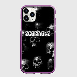 Чехол iPhone 11 Pro матовый Scorpions logo rock group, цвет: 3D-фиолетовый