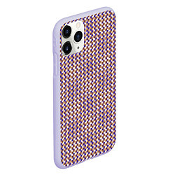 Чехол iPhone 11 Pro матовый Сине-бежевый текстурированный квадраты-рябь, цвет: 3D-светло-сиреневый — фото 2